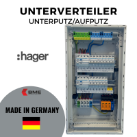 Hager Kleinverteiler 3-Reihig Aufputz/Hohlwand/Unterputz 36TE ISO-Konforme Bestückung