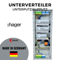 Hager Kleinverteiler 5-Reihig Hohlwand/Unterputz 60TE ISO-Konforme Bestückung